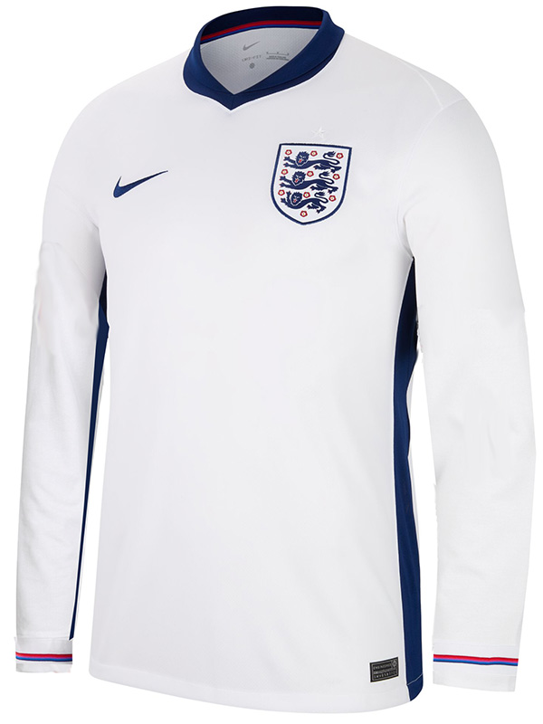 England maglia a maniche lunghe per la casa uniforme da calcio prima maglia da calcio da uomo top maglia sportiva 2024 Euro Cup